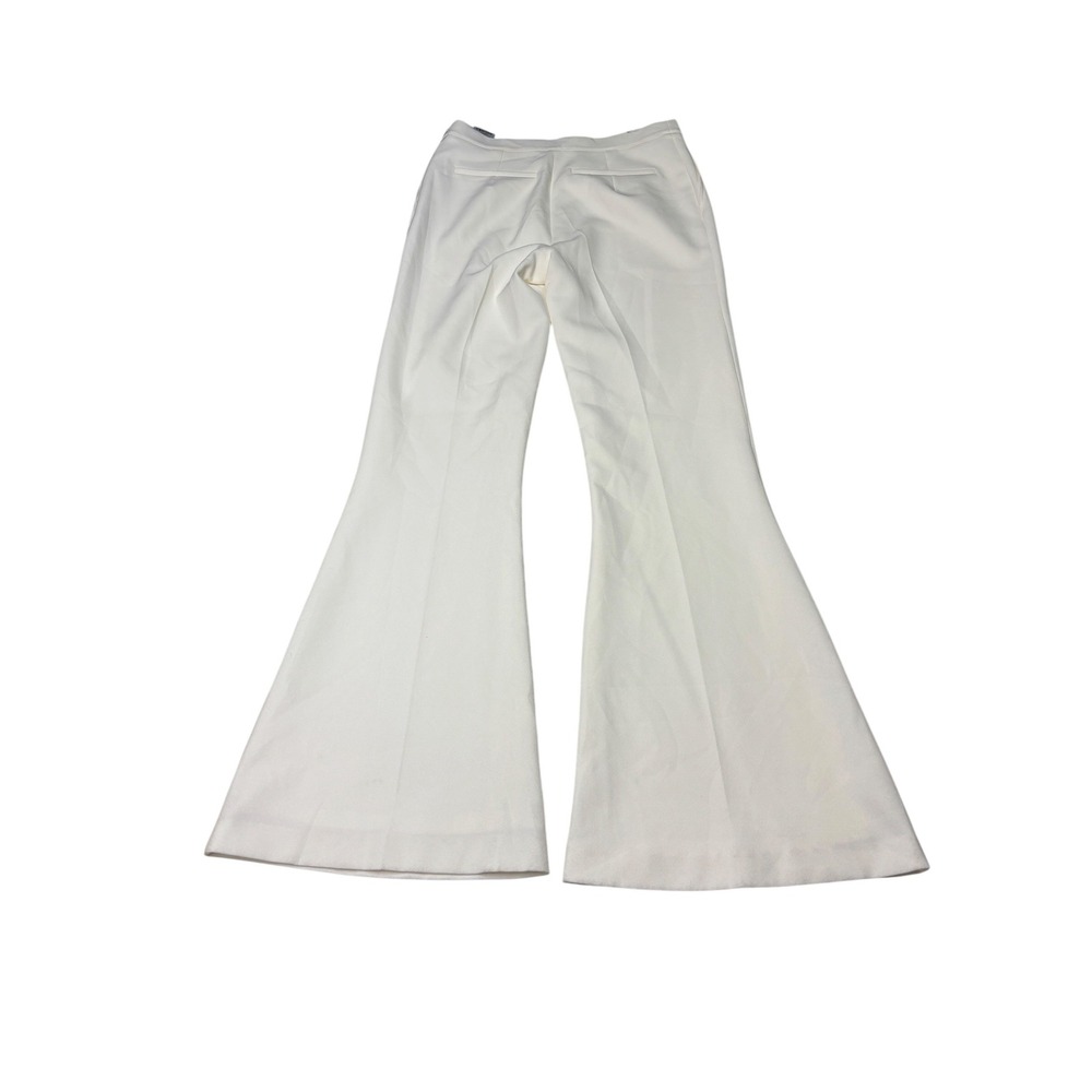 Safiyaa Ivory High Rise Flare Crepe Trousers Pants White‎ US 8 UK 12 FR 40 - Picture 4 of 10